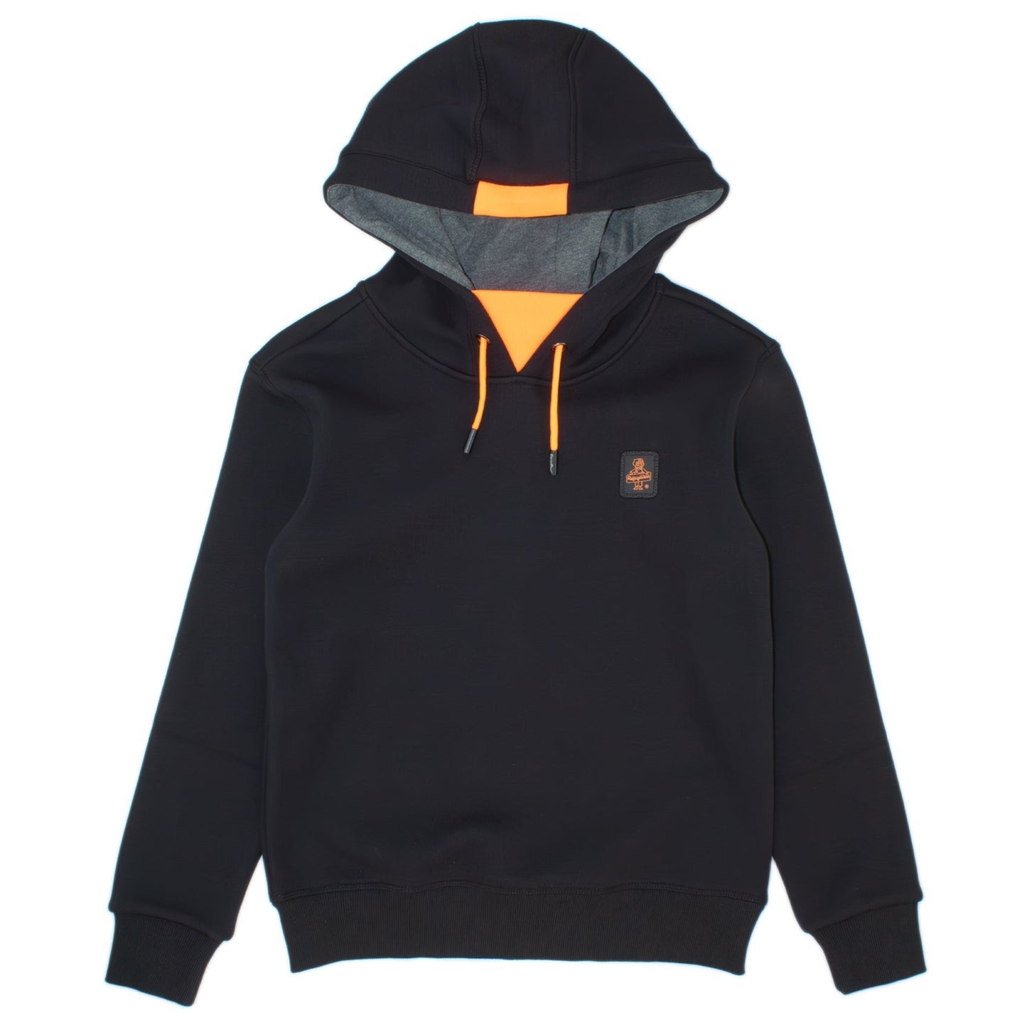 Felpa da ragazzo con cappuccio e dettagli fluo a contrasto