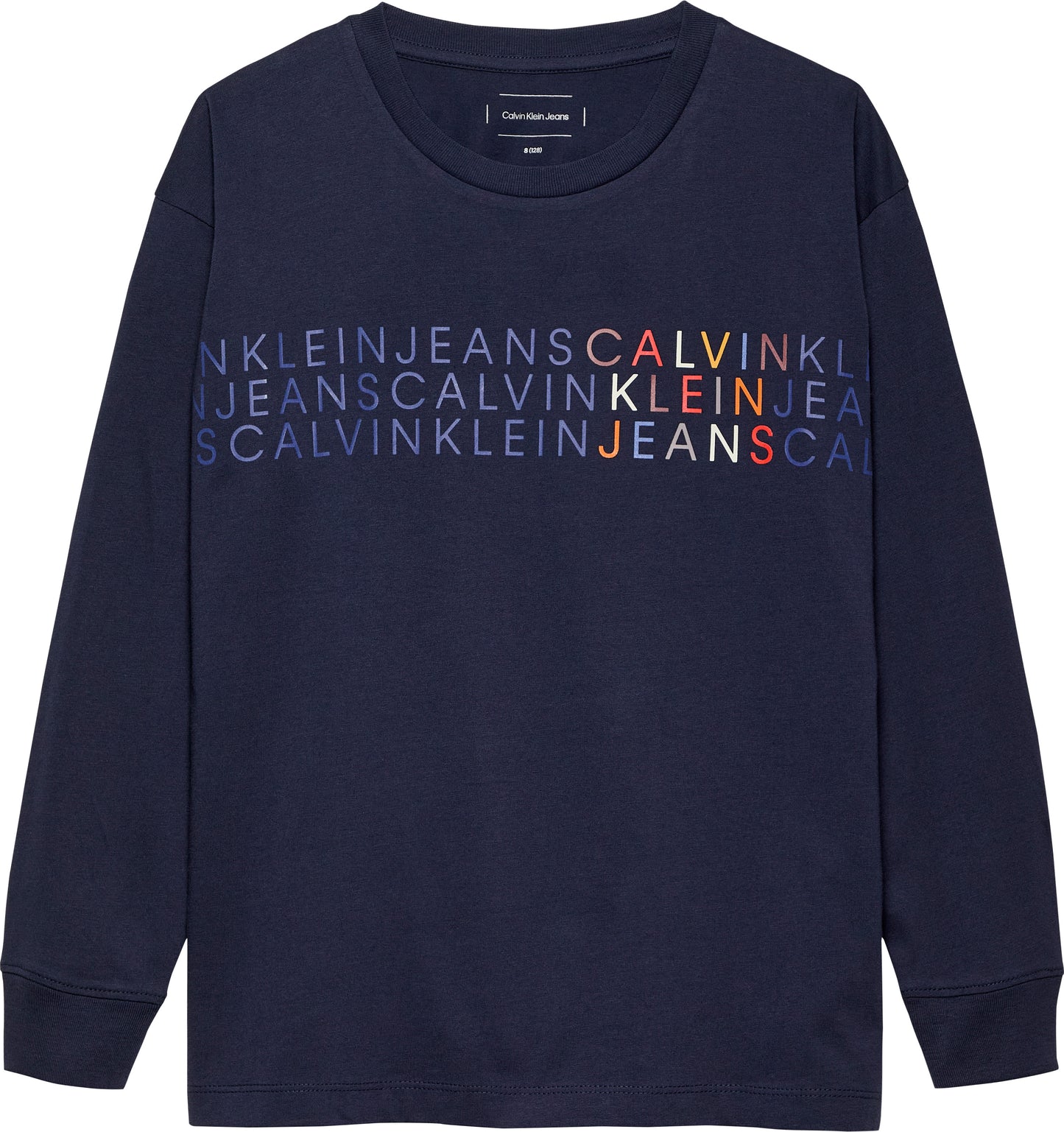 Maglia girocollo a maniche lunghe con fascia logo lettering