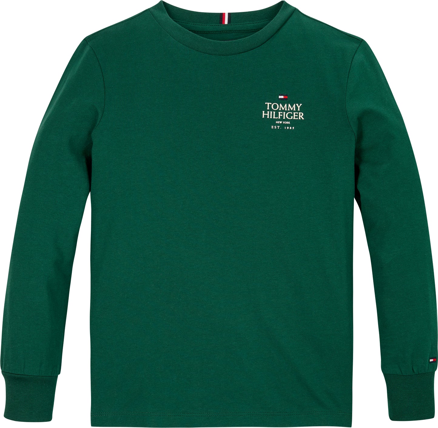 Maglia girocollo con logo a sinistra