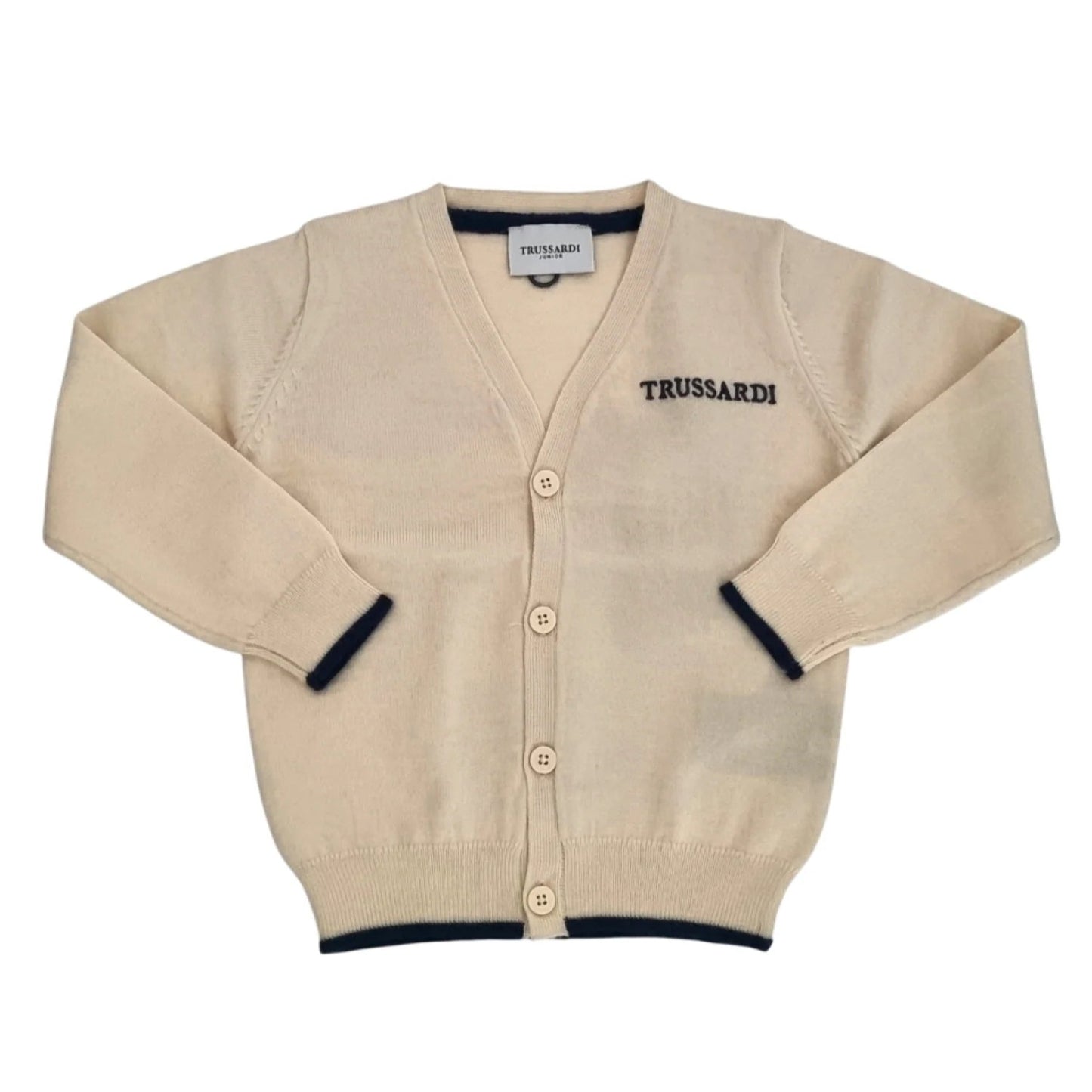 Cardigan con scollo a V e dettagli a contrasto