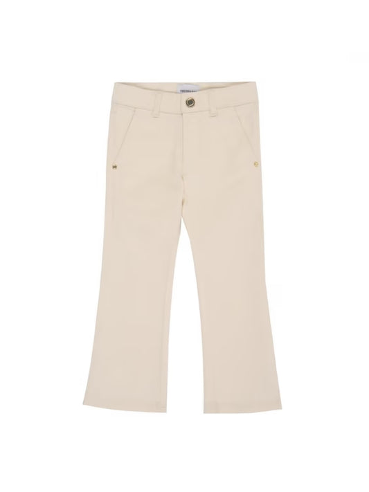 Pantaloni da bambina a zampa con bottone e zip