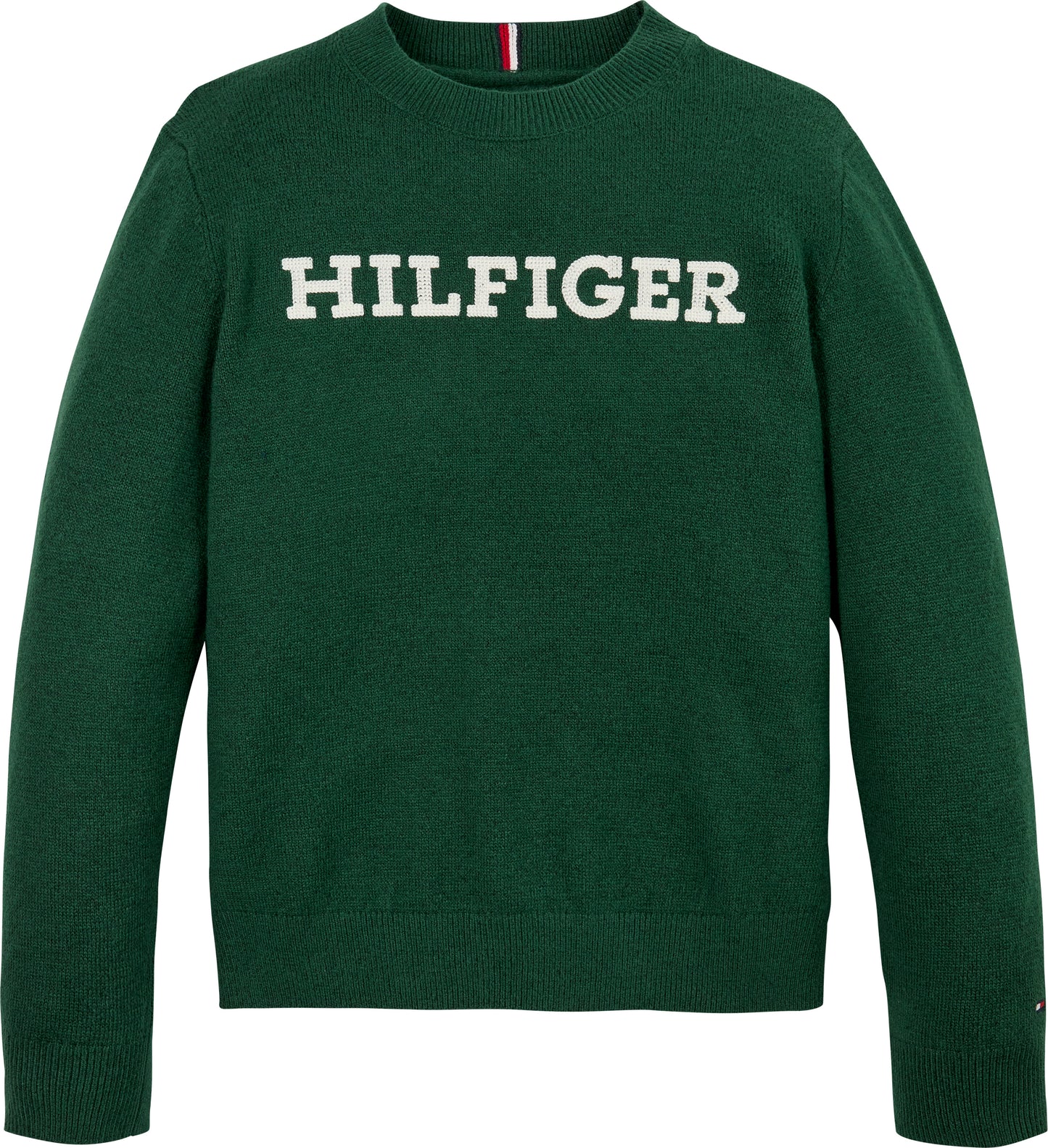 Maglione girocollo a maniche lunghe con maxi logo al centro