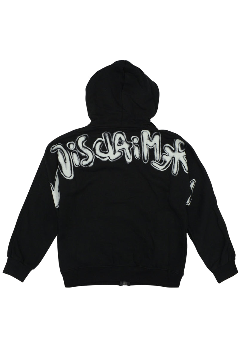 Felpa da ragazzo con cappuccio e grafica logo effetto vernice spray sul retro 25IDK58608