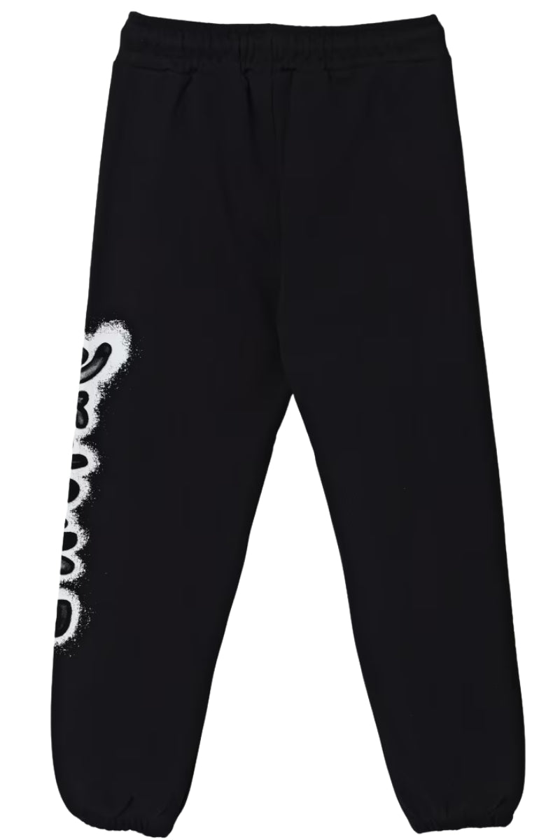 Pantaloni tuta da ragazzo e ragazza con logo lettering effetto vernice spray a sinistra 25IDK58618