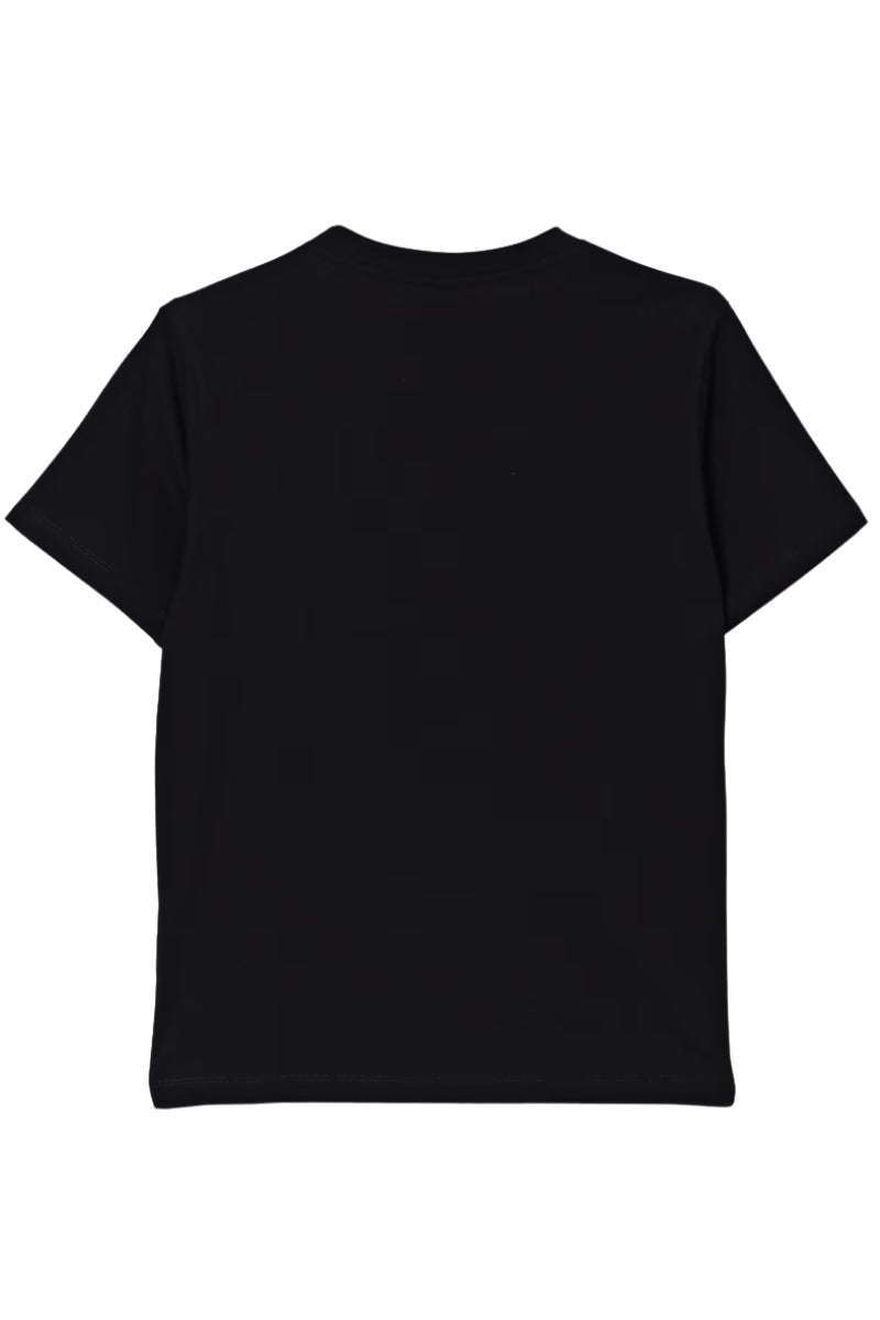 T-shirt girocollo da ragazzo e ragazza con logo lettering effetto vernice spray 25IDK58619