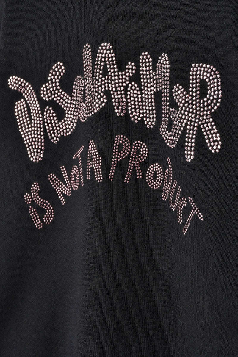 Felpa da ragazza con cappuccio e logo lettering con strass sul davanti 25IDK58764