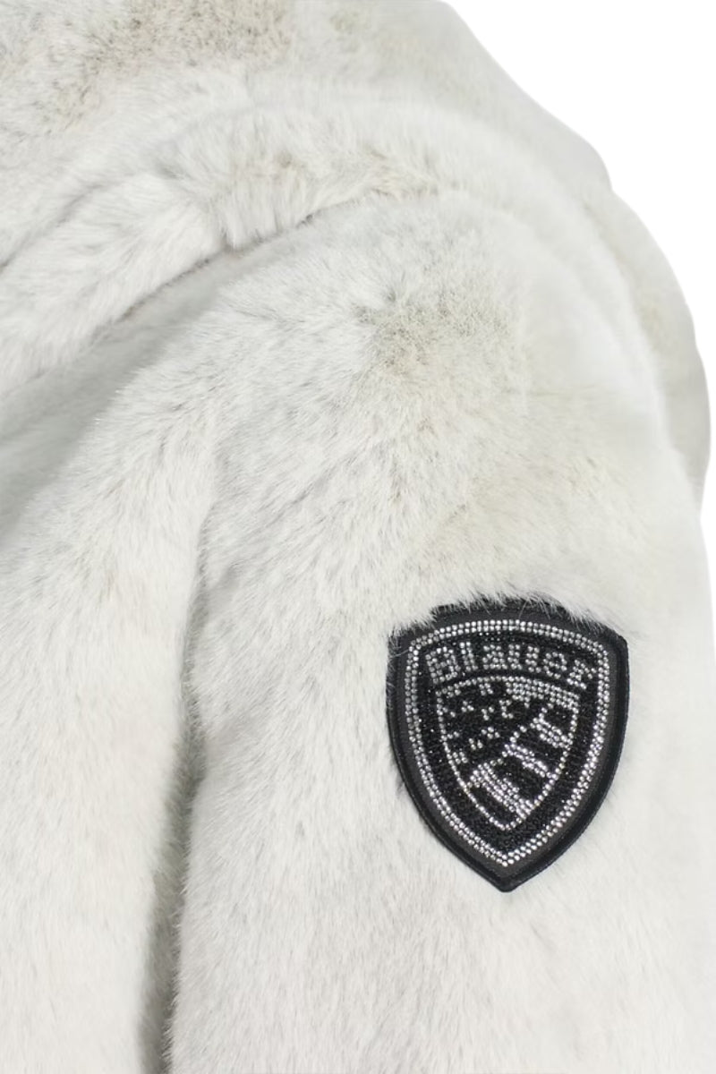 Giubbotto da ragazza con doppio design in pelliccia e nylon 25WBLGC02411