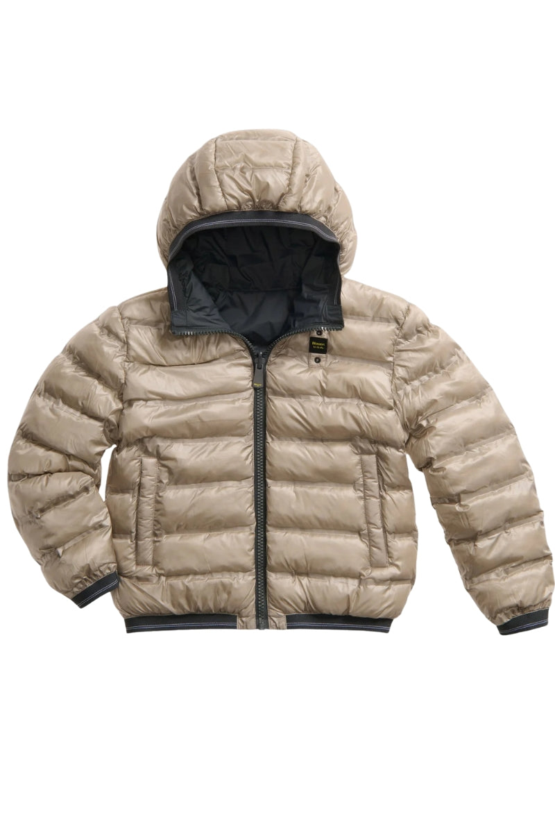 Giubbotto da ragazzo reversibile con cappuccio fisso25WBLKC06433