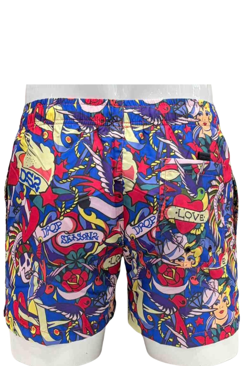 Costume da bagno da uomo modello boxer con stampa loggata a fantasia all over SS26B21