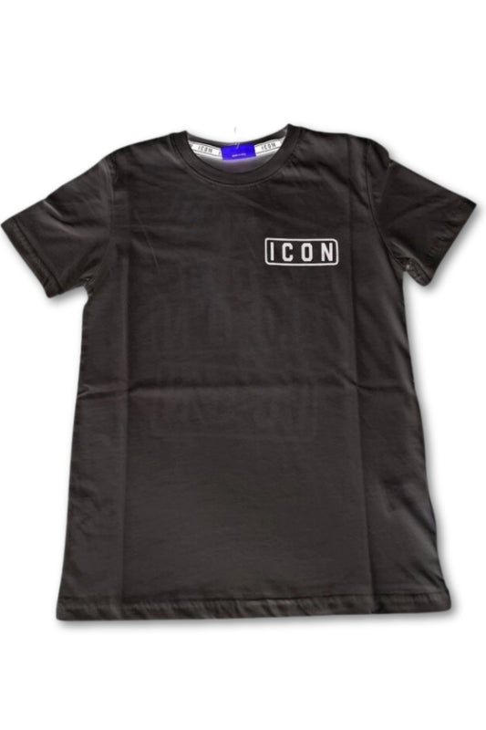 T-shirt da ragazzo girocollo con multi logo lettering sul retro IBKS00654