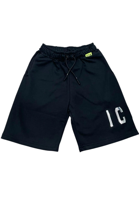 Bermuda da ragazzo con logo lettering laminato laterale IBSH00653