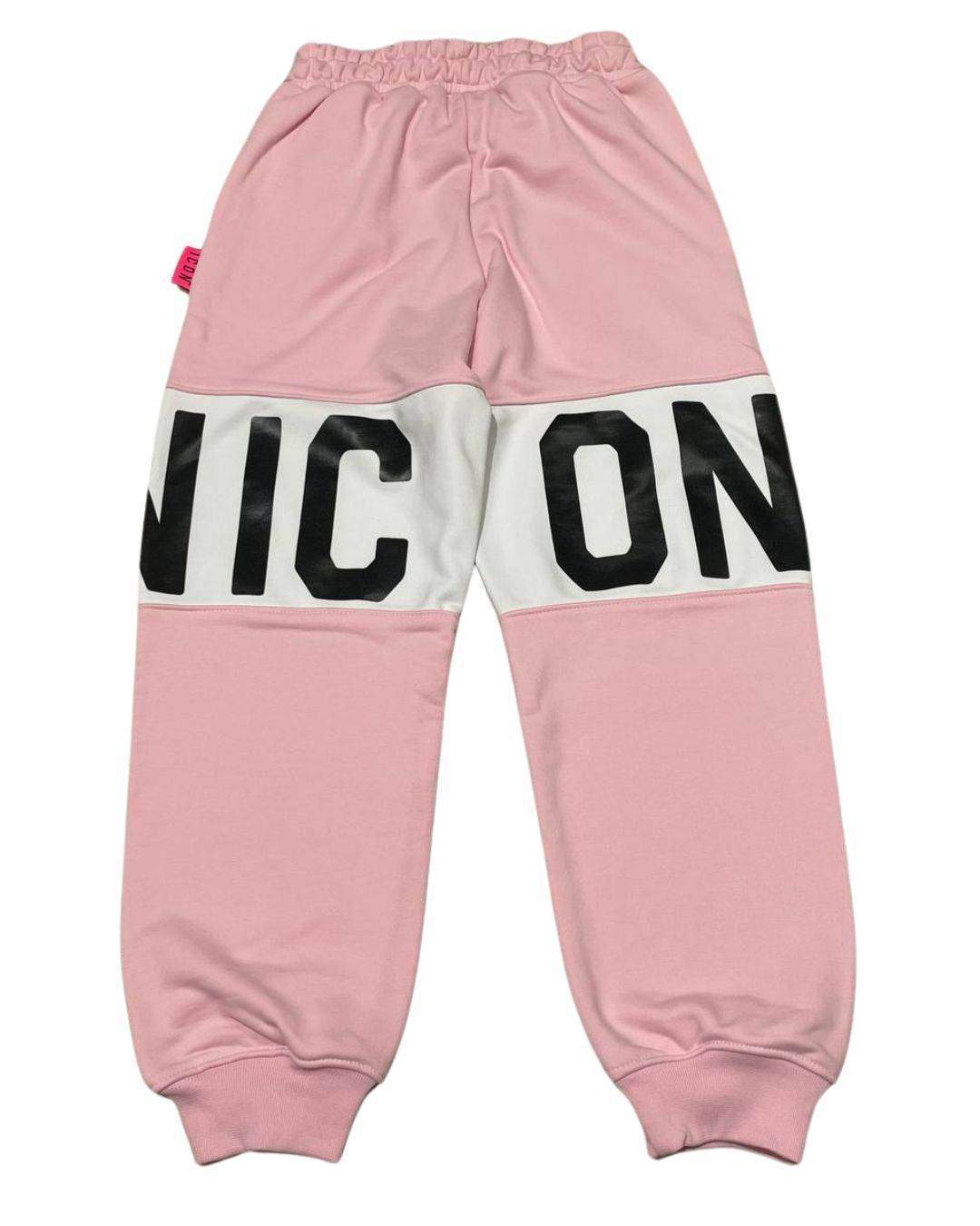 Pantaloni tuta da ragazza con cinta elastica e maxi logo lettering frontale IGSP00503