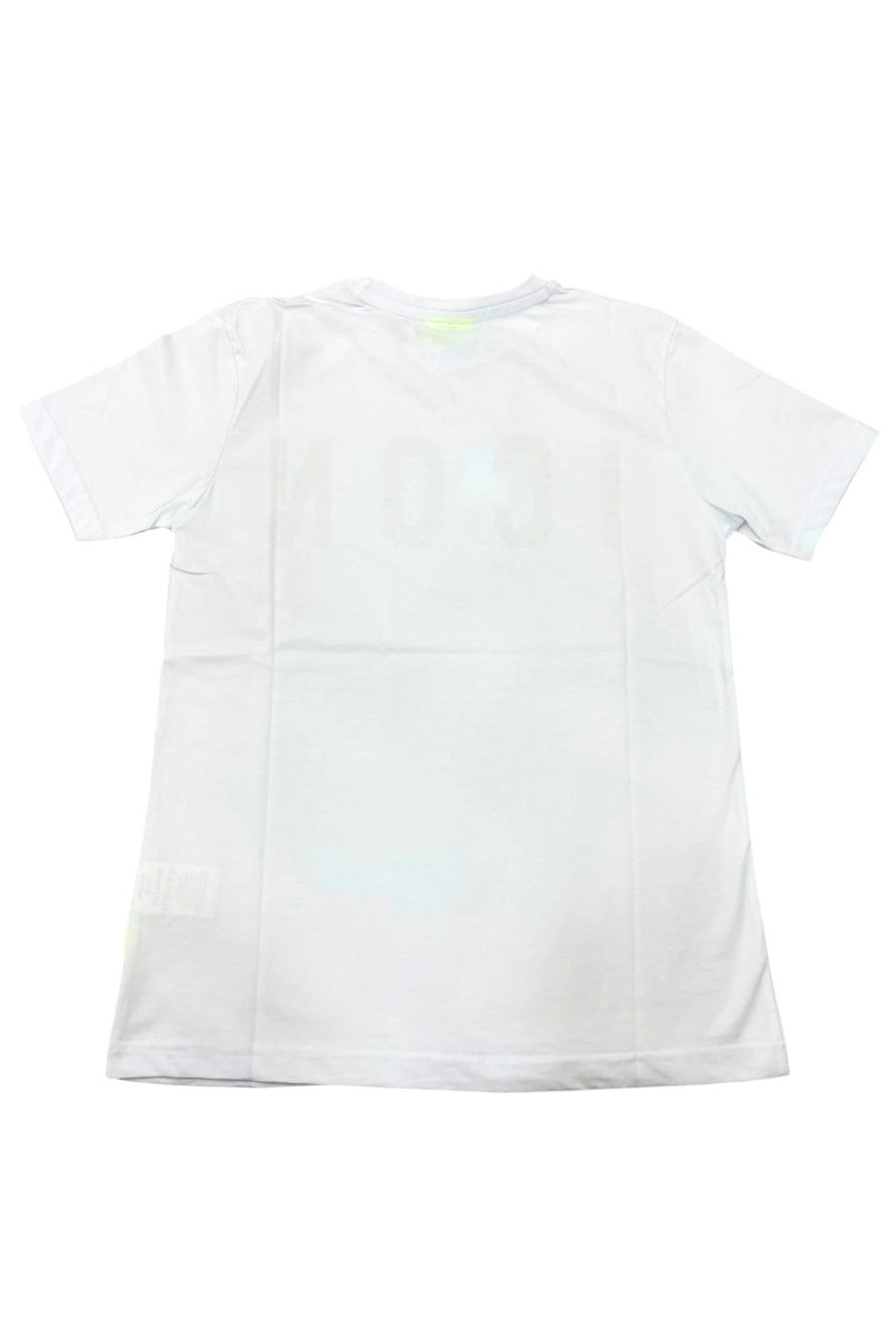 T-shirt girocollo da ragazzo modello slim con logo lettering frontale IBKS00489