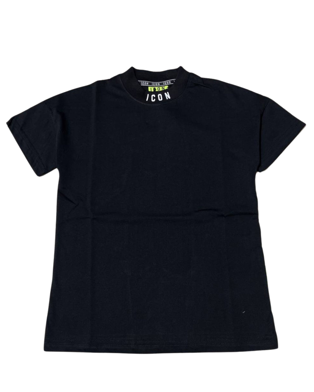 T-shirt da ragazzo in cotone con logo lettering sul collo e sul retro IBKS00584