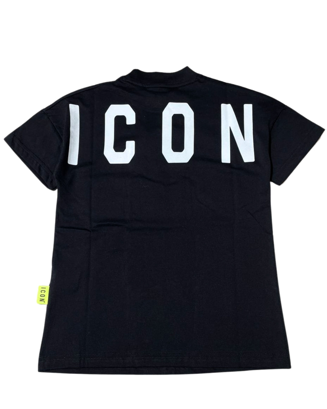 T-shirt da ragazzo in cotone con logo lettering sul collo e sul retro IBKS00584