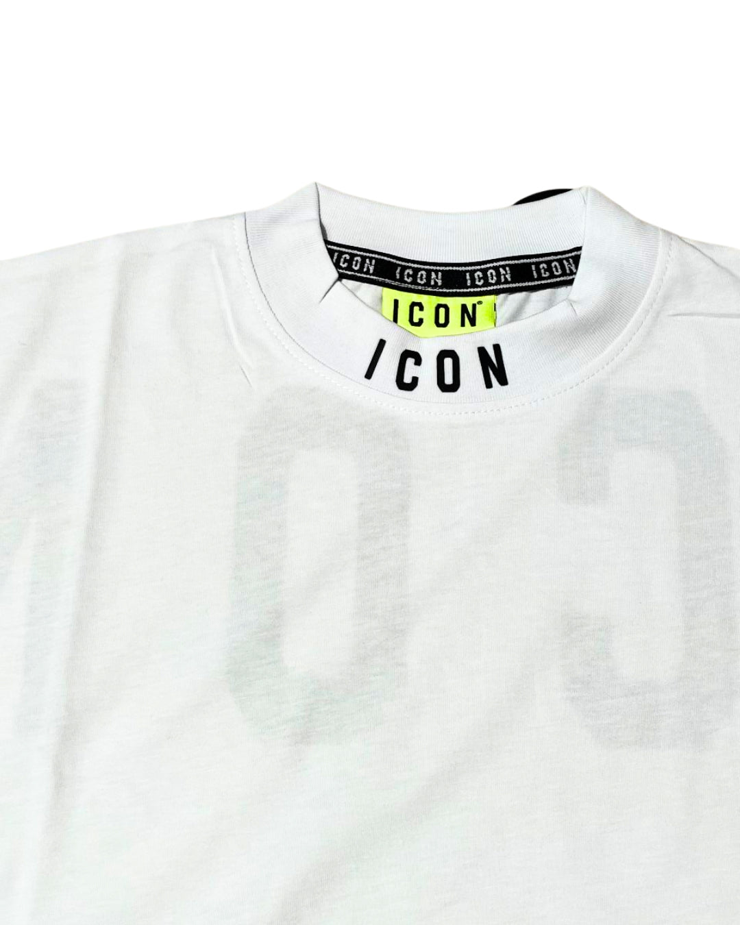 T-shirt da ragazzo in cotone con logo lettering sul collo e sul retro IBKS00584