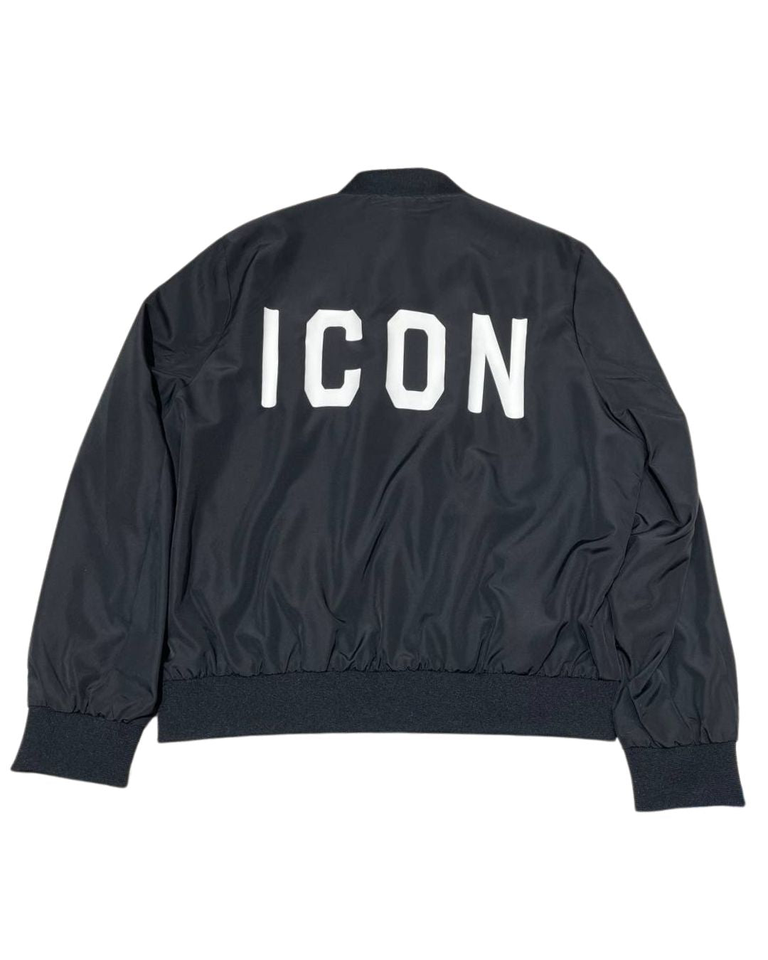 Giubbotto da ragazzo in tessuto tecnico modello bomber con maxi logo sul retro IBJK00631