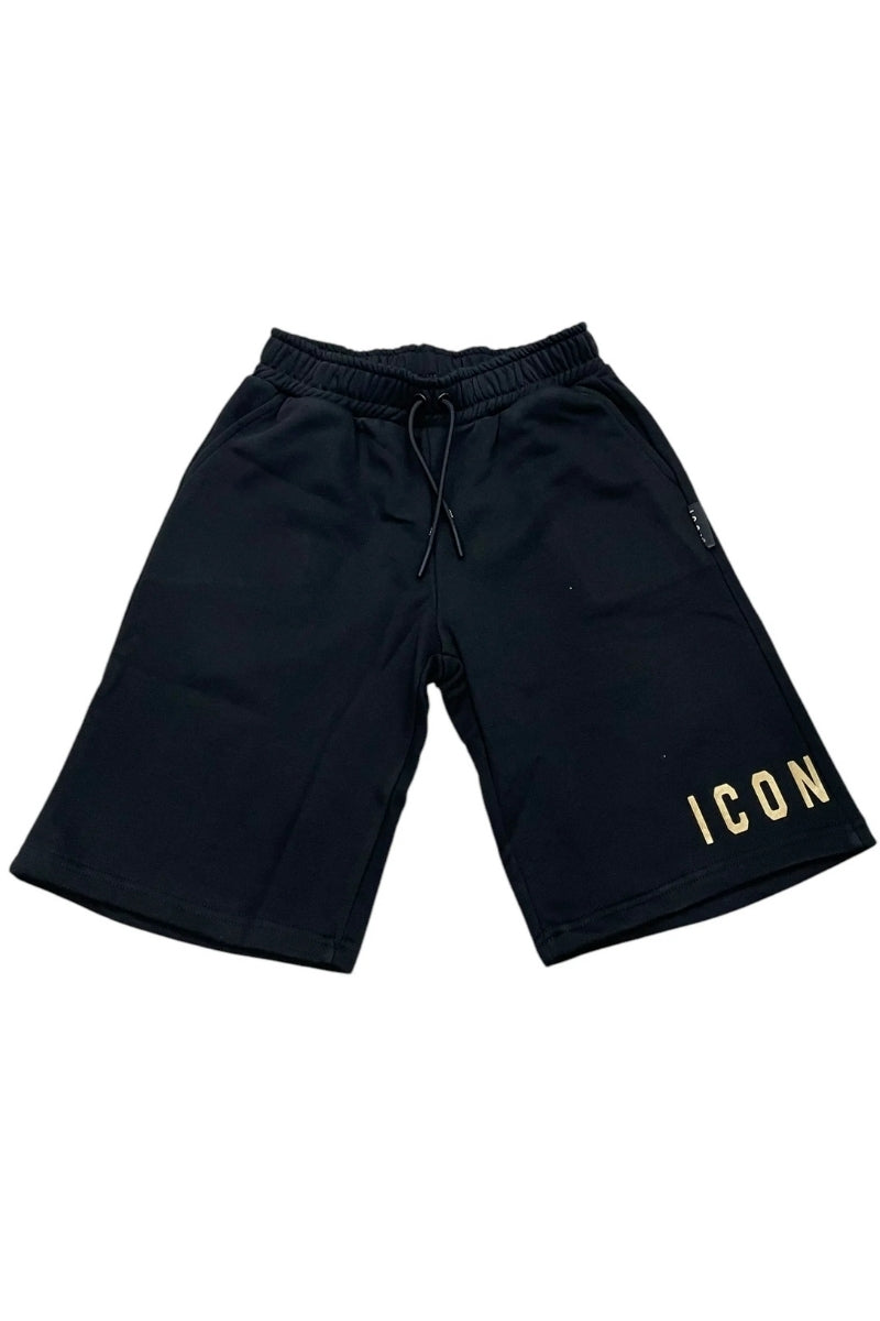 Bermuda da ragazzo con logo lettering oro sulla gamba sinistra IBSH00684