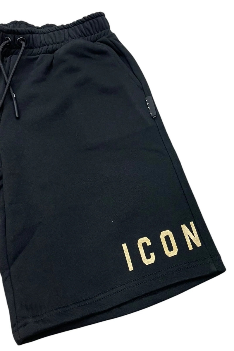 Bermuda da ragazzo con logo lettering oro sulla gamba sinistra IBSH00684