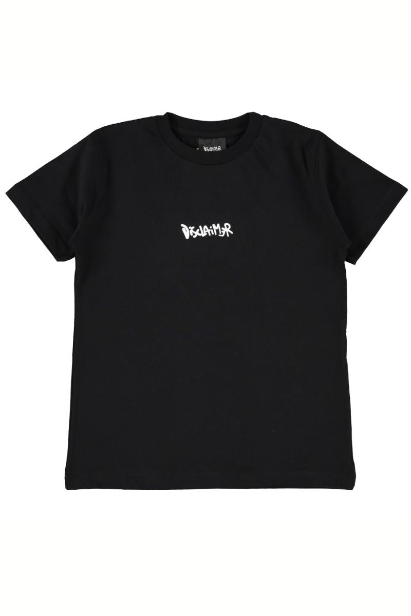 T-shirt girocollo da ragazzo con stampa con logo effetto vernice spray sul retro 25EDK58468