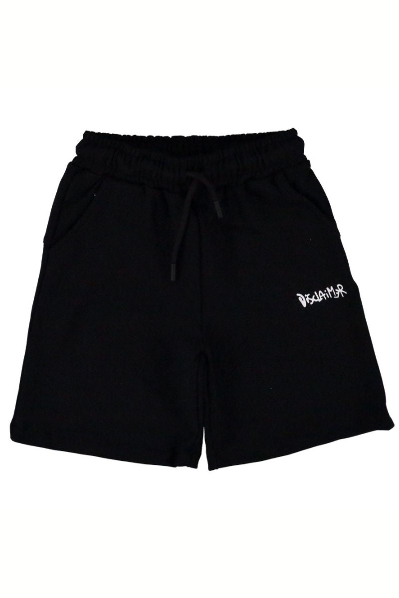 Bermuda da ragazzo in cotone con stampa logo lettering effetto murales sul retro 25EDK58405