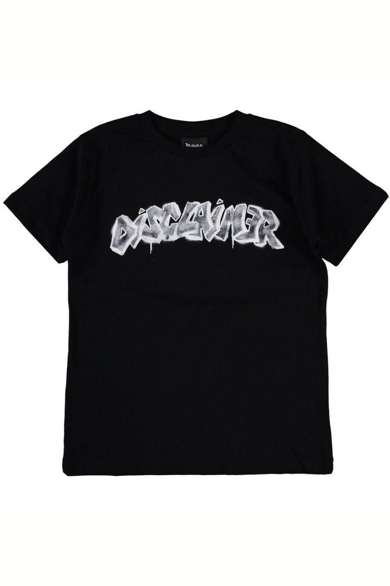 T-shirt girocollo da ragazzo con stampa logo lettering effetto murales sul davanti 25EDK58408