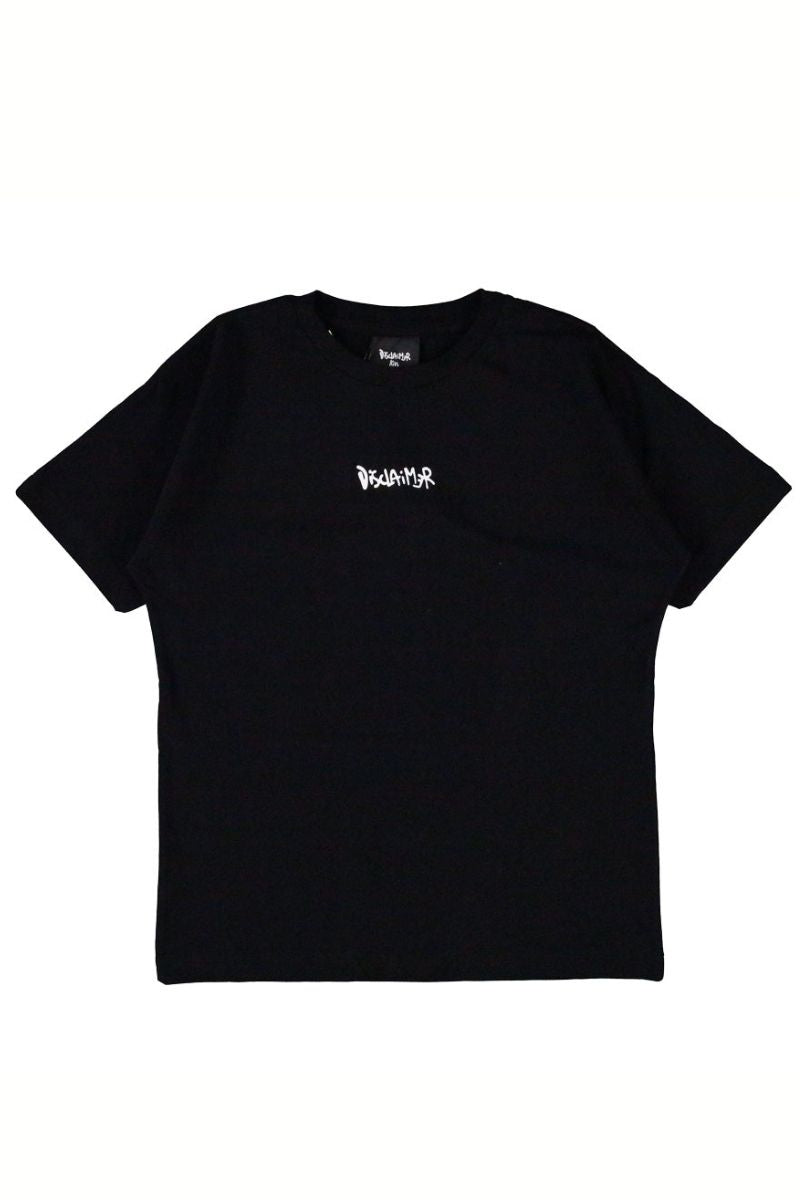 T-shirt girocollo da ragazzo con logo lettering a contrasto sul petto e logo effetto vernice spray sul retro 25EDK58407