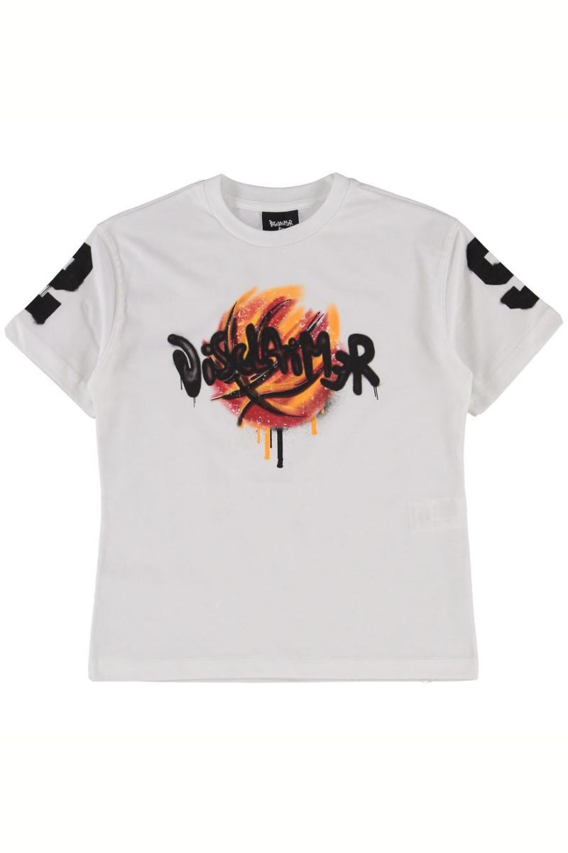 T-shirt da ragazzo con stampa con pallone da basket effetto murales sul petto 25EDK58446