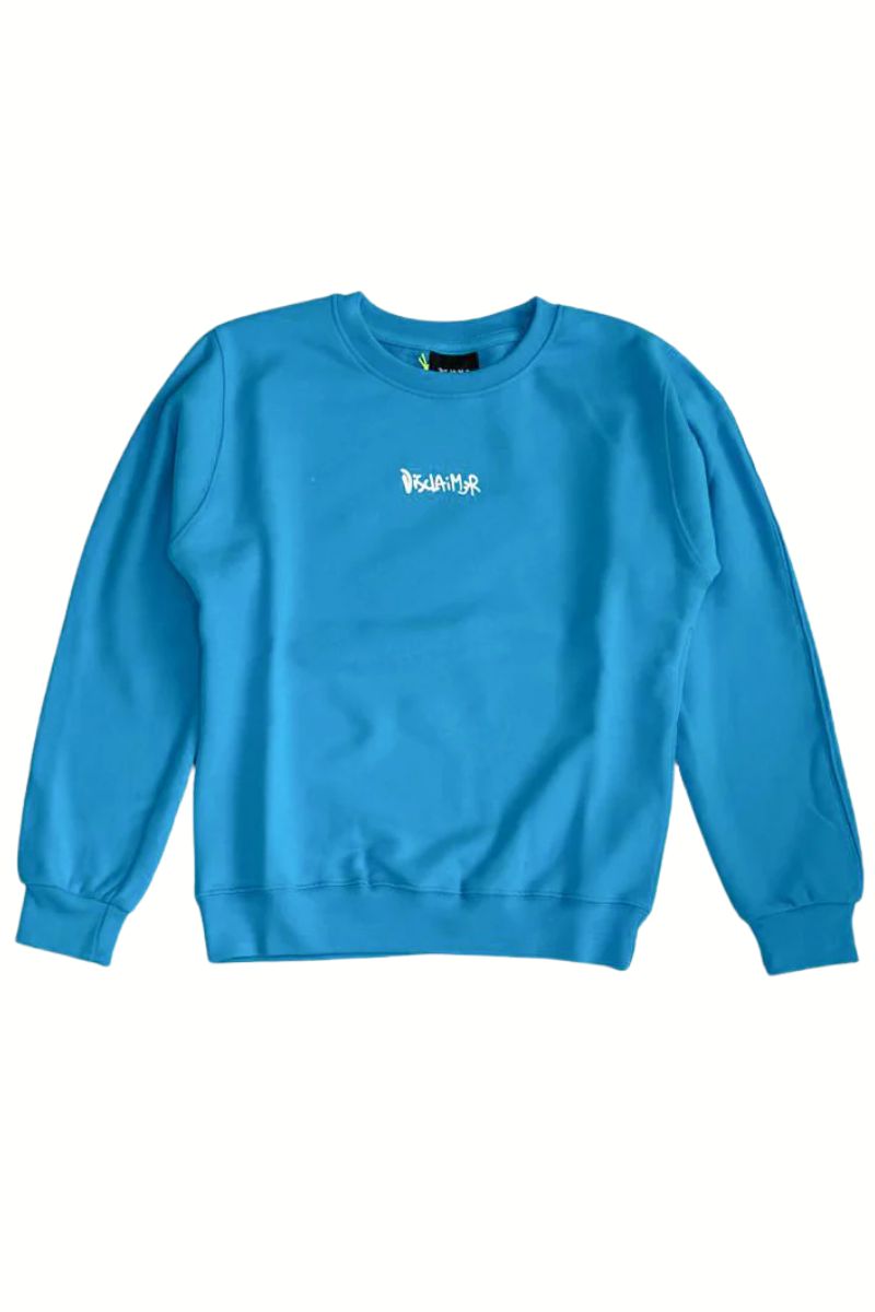 Felpa girocollo da bambino e ragazzo con maxi logo a contrasto sul retro effetto vernice spray 25EDK58404