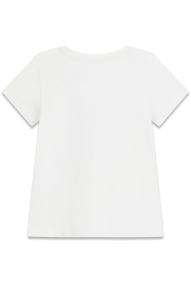 T-shirt girocollo da bambina con triangolo loggato a fantasia fiori e farfalle (6 e 7 anni) K6RI21K6YW4