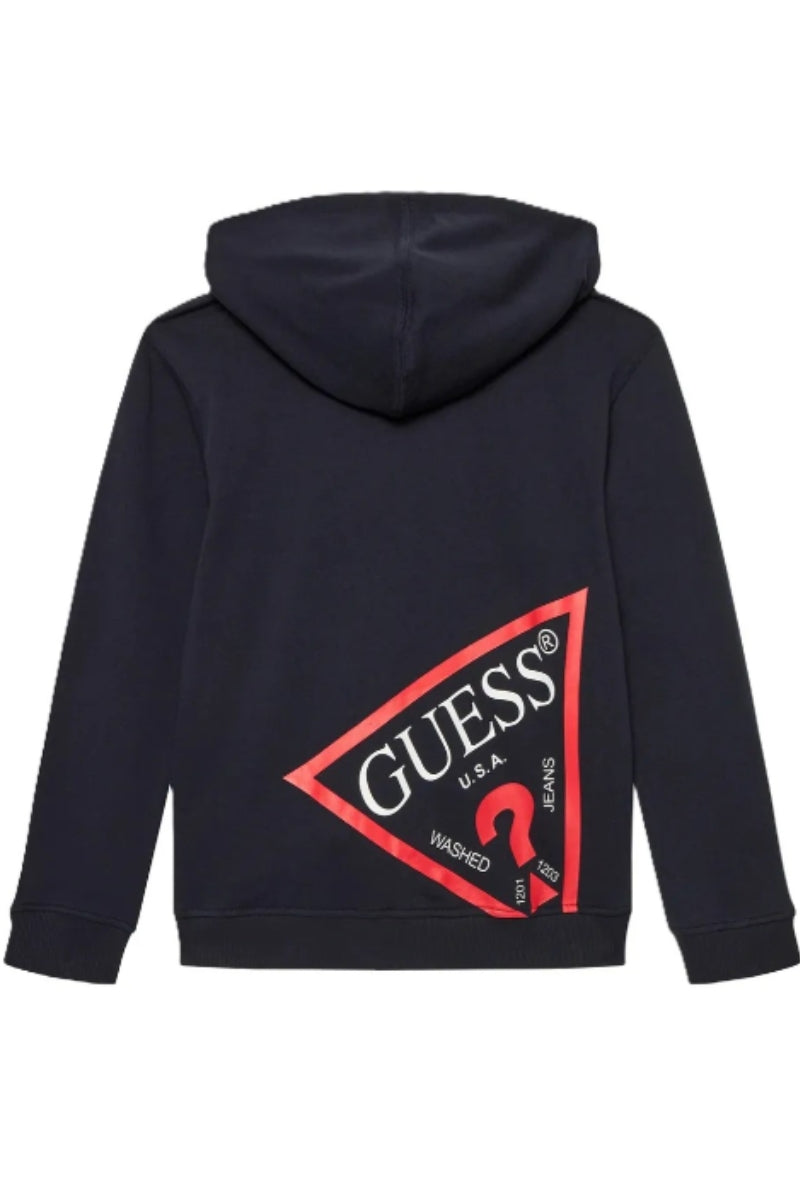 Felpa da ragazzo con cappuccio e maxi triangolo logato sul retro L4RQ22KAUG0