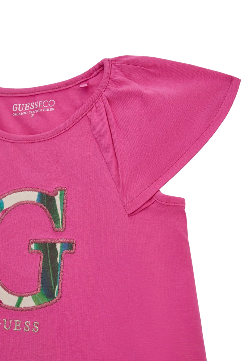 Completo da bambina in cotone con stampa all over floreale K5GG02K6YW4