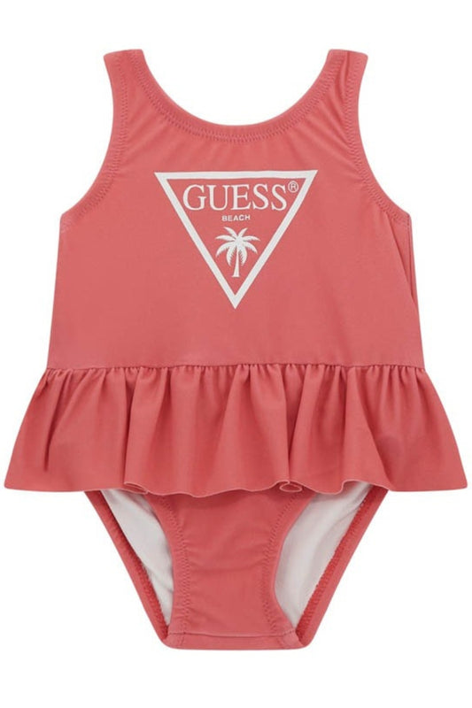 Costume intero da bambina con ruche applicata sul girovita A5GZ02KCA60