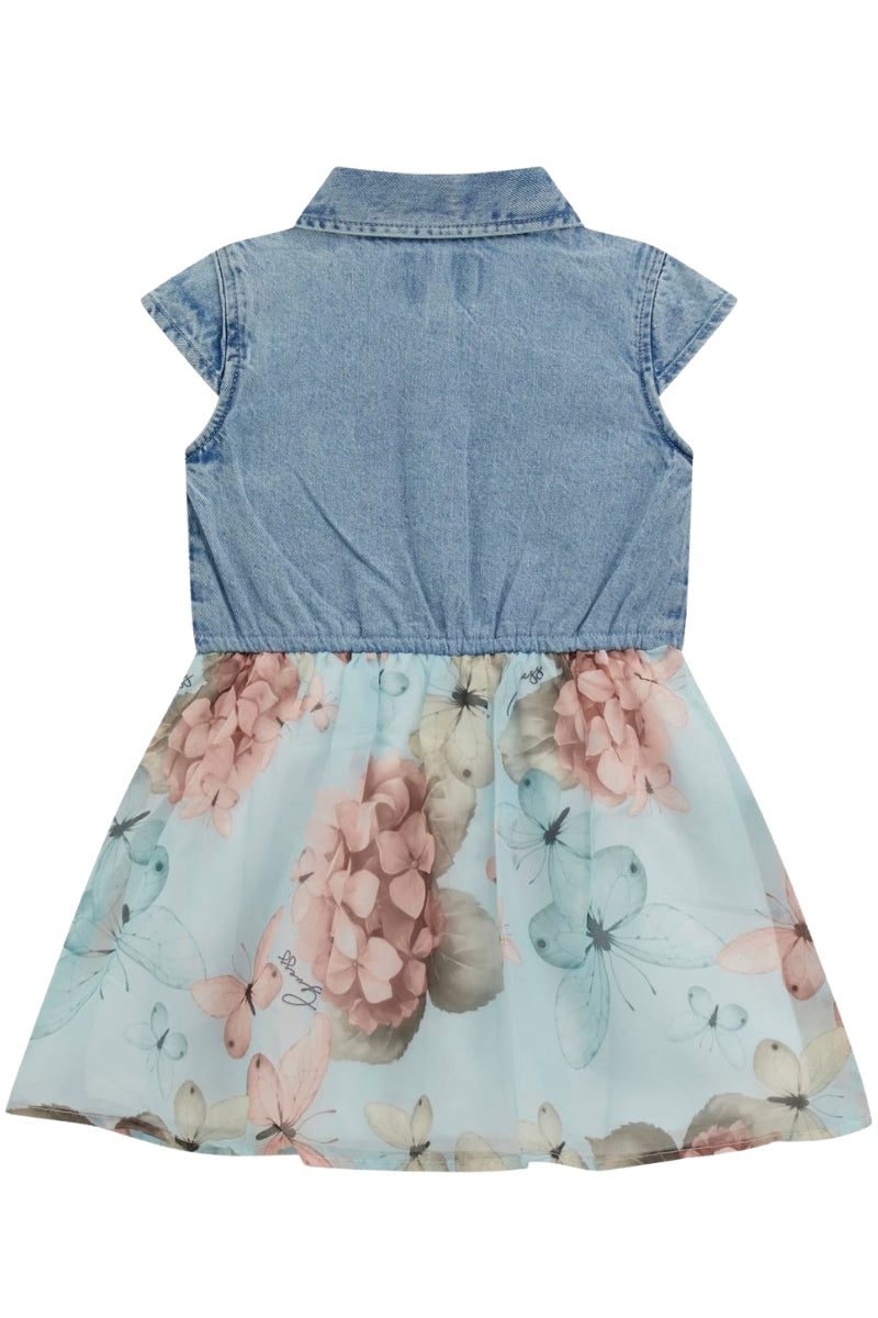 Vestito da bambina in denim e fantasia floreale K5RK16D4EU0