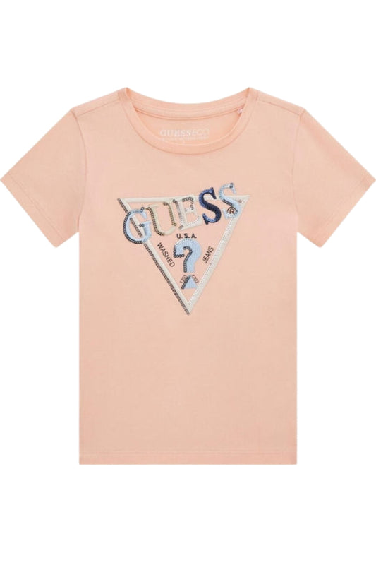 T-shirt girocollo da neonata e bambina con maxi triangolo logato frontale K5RI16K6YW4