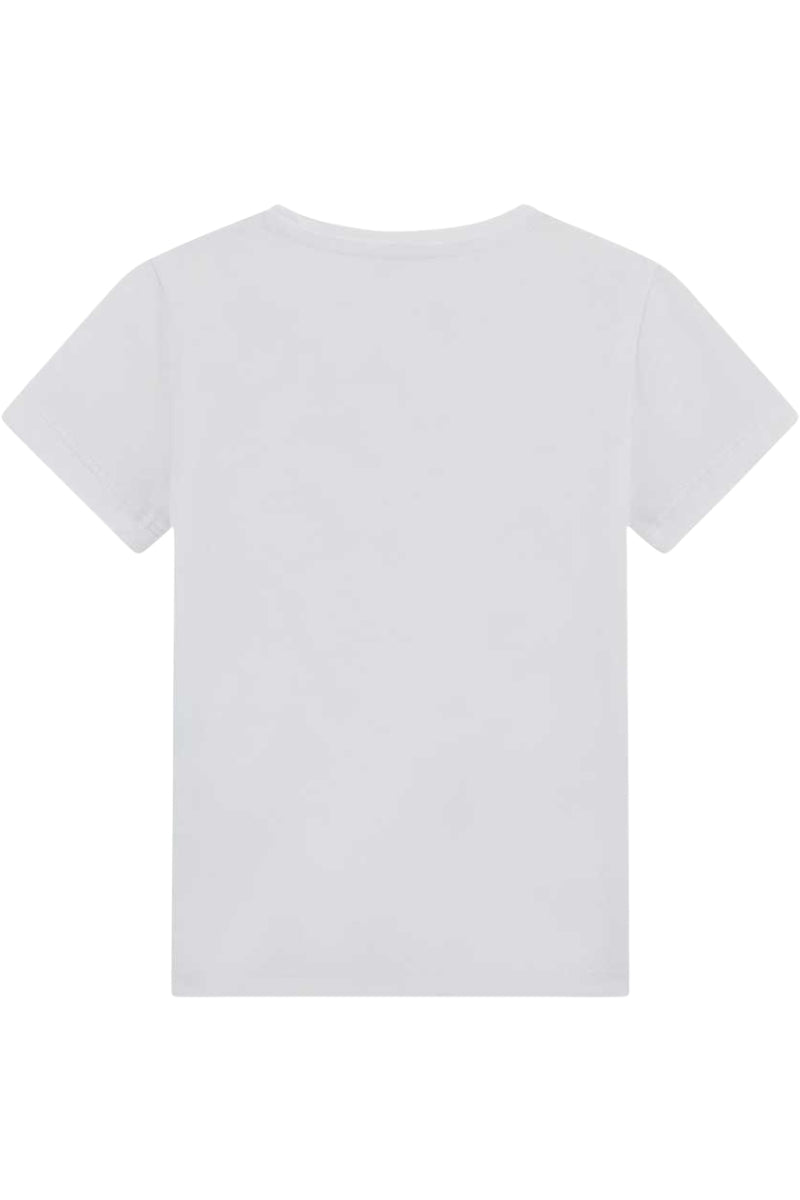 T-shirt da bambina con maxi triangolo logato e fantasia floreale K5GI14K6YW4