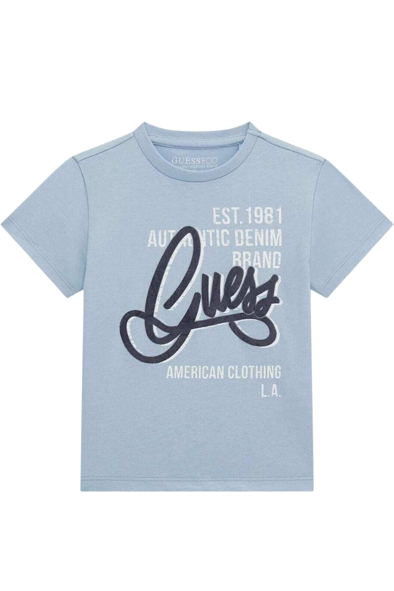 T-shirt girocollo da neonato e bambino con maxi stampa logata sul davanti N5GI00K8HM4