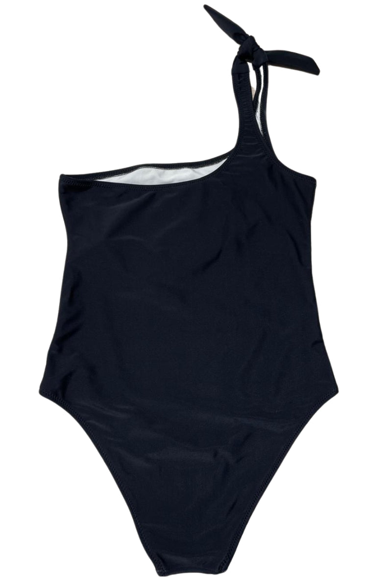 Costume da bagno da ragazza intero monospalla con logo lettering sul davanti IGCS00642