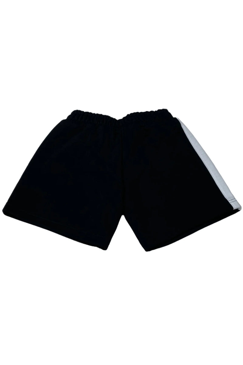 Shorts da ragazza con fasce a contrasto laterali e maxi logo lettering a sinistra IGSH00532