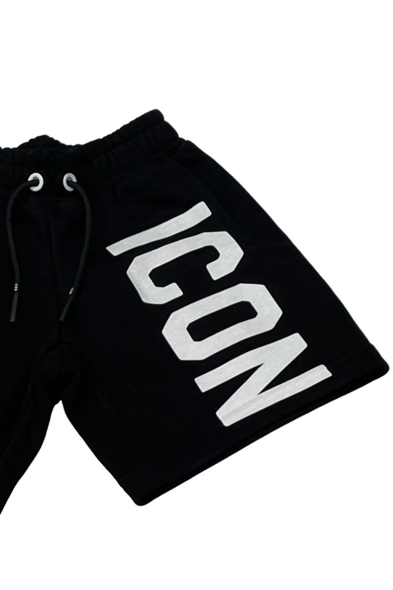 Shorts da ragazza con fasce a contrasto laterali e maxi logo lettering a sinistra IGSH00532