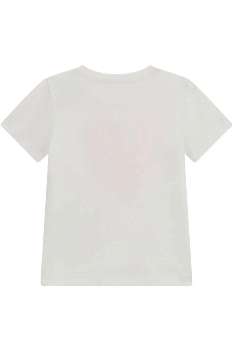 T-shirt girocollo da neonata con maxi logo stilizzato frontale A5RI00K6YW4