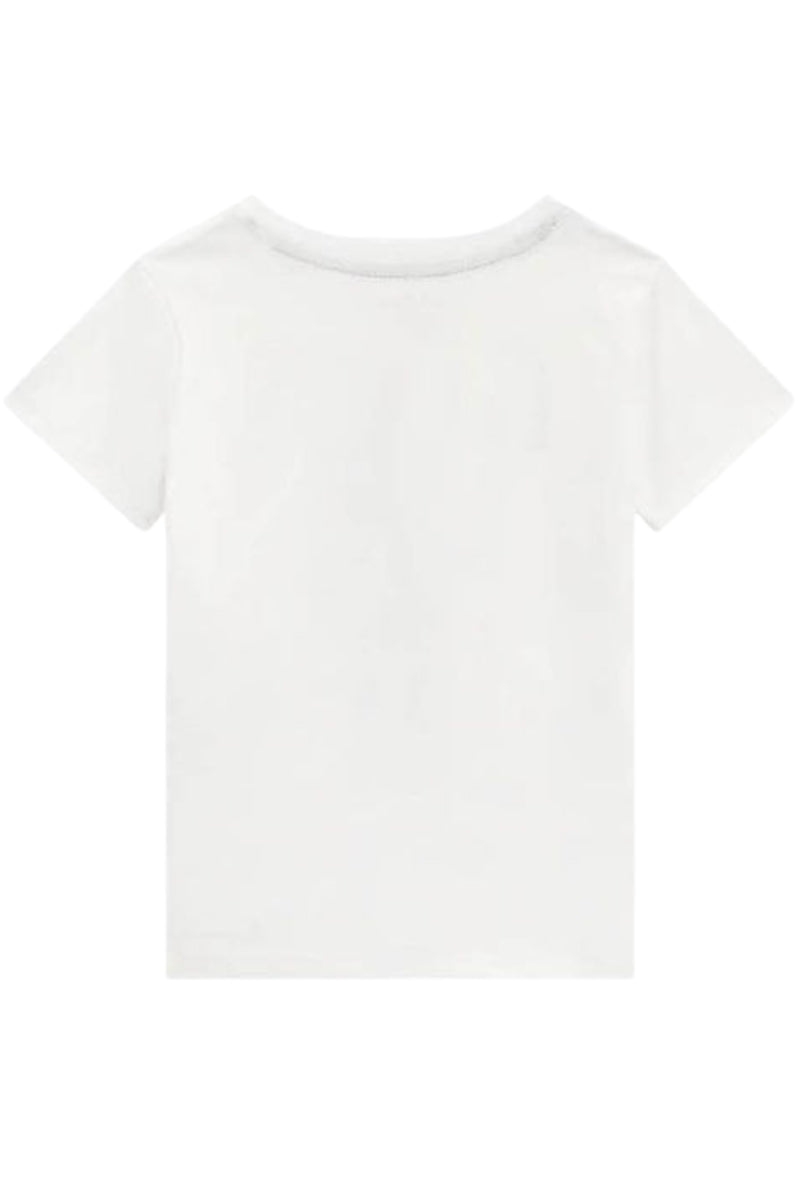 T-shirt girocollo da neonato e bambino con maxi stampa logata con orsacchiotto frontale N5RI20K8HM4