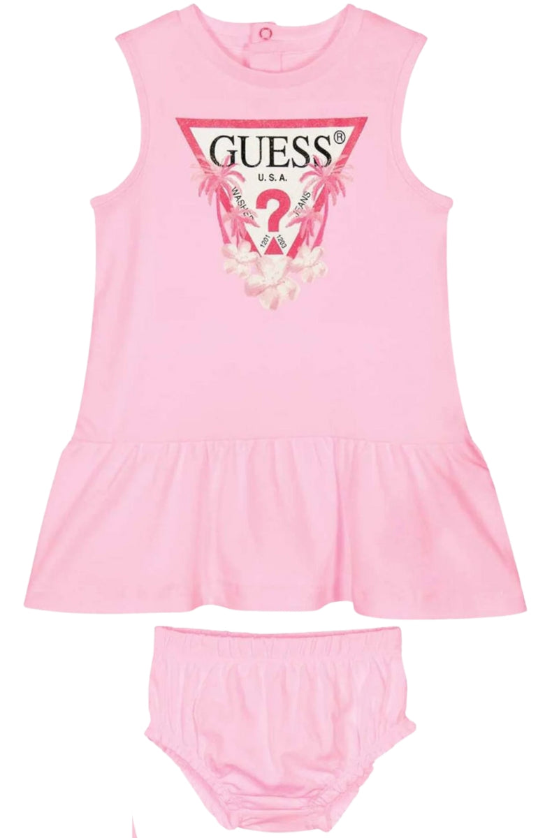 Vestitino da neonata con maxi triangolo logato sul davanti e culotte in dotazione A4GK18KA6W4