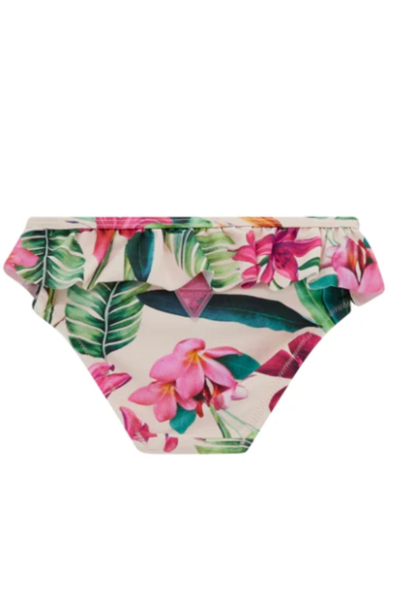 Slip da bambina con ruches applicate lungo il bordo superiore e stampa a fantasia floreale A5GZ01MC052