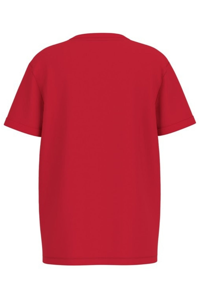 T-shirt girocollo da ragazzo con maxi triangolo logato a fantasia sul davanti L5GI26K8HM4