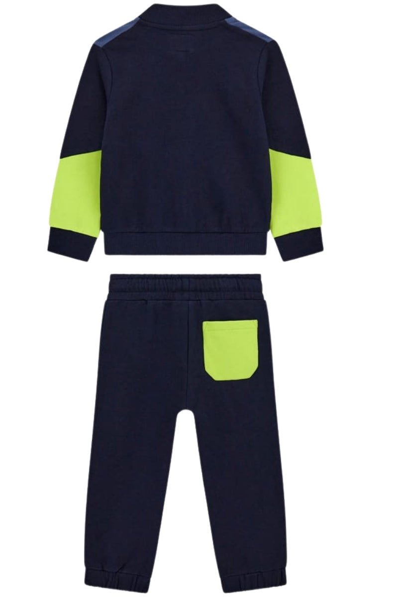 Tuta da bambino due pezzi con felpa, pantalone e dettagli con colori a contrasto N5RG06KA6R4
