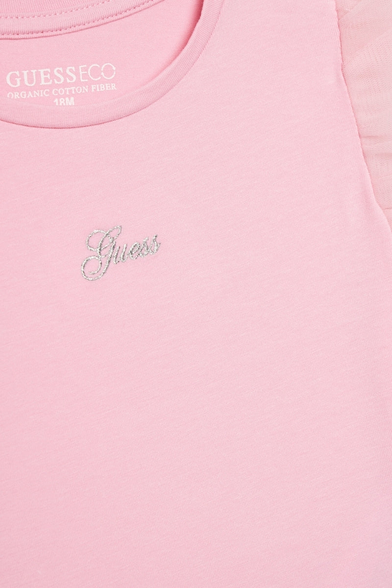 T-shirt girocollo da neonata e bambina con maniche con volant K5GI18K6YW4