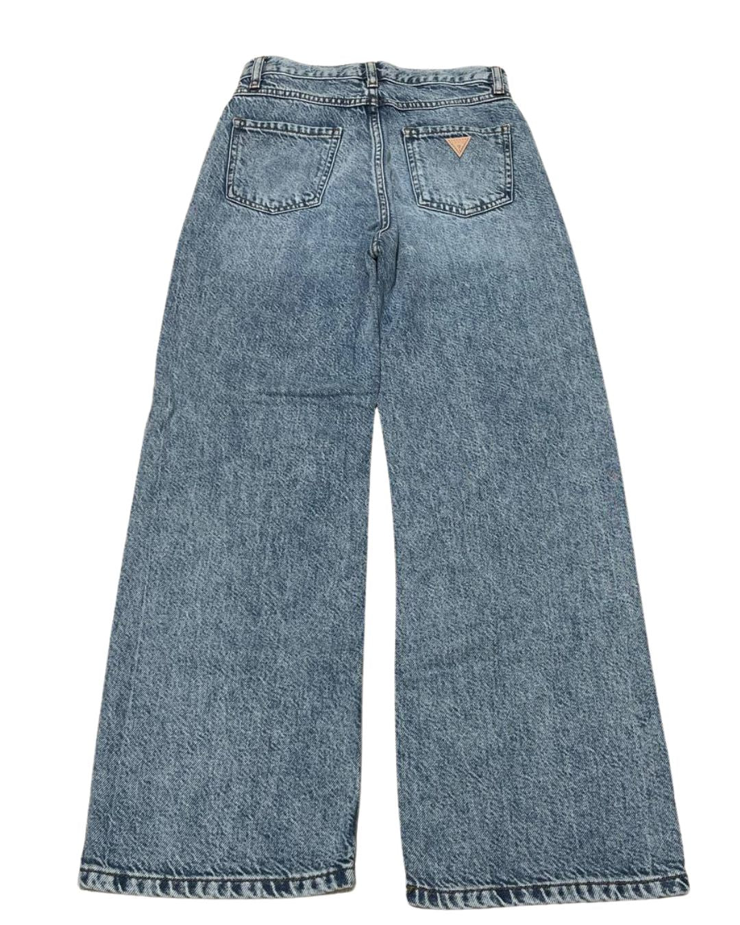 Jeans da ragazza con lavaggio chiaro e vestibilità palazzo anni '90 J5GA02D4MU2