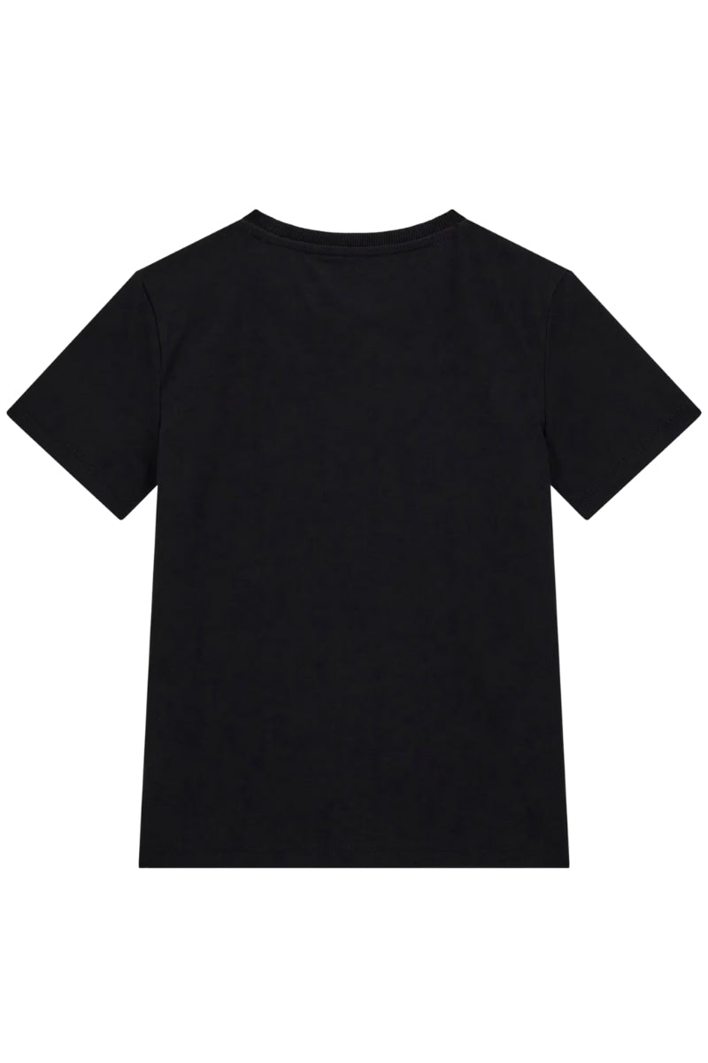 T-shirt girocollo da ragazzo in jersey di cotone con maxi triangolo logato sul davanti L5GI20K8HM4