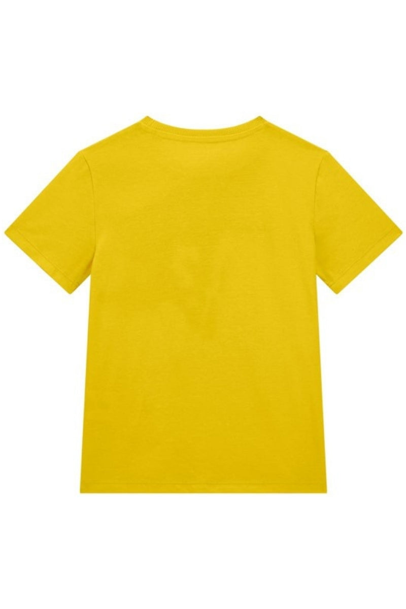 T-shirt girocollo da ragazzo in jersey di cotone con maxi triangolo logato sul davanti L5GI20K8HM4